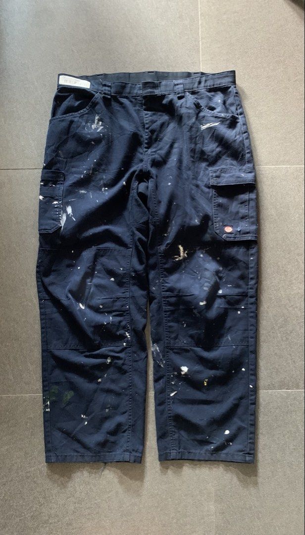 Red Kap double knee pants (Category: Trousers) located in Quezon City. Submitted by curatedtaste (Listing ID 1470941839, Image 1). Description: Red Kap Double knee cargo pants W38xL32 on tag Paint splattered and distressed- full of character pants .