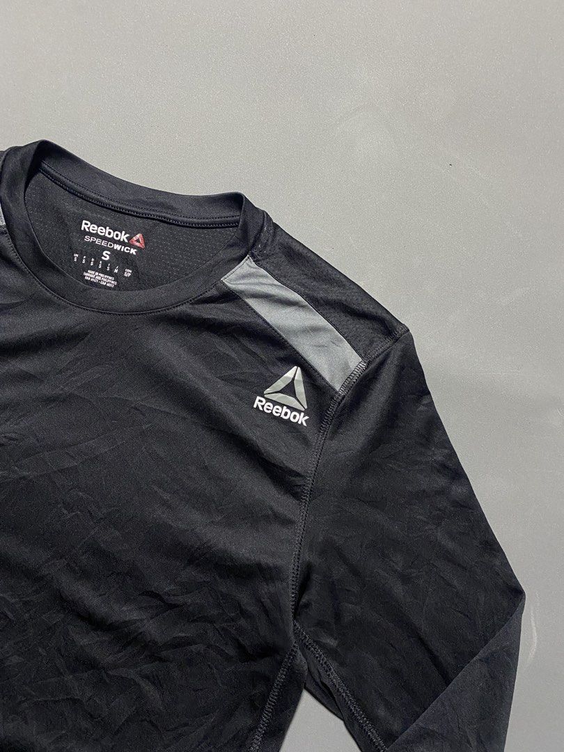 Reebok Speedwick Dri-Fit Longsleeve (Category: Activewear) located in Pasay City. Submitted by thrift.wards (Listing ID 1471040879, Image 3). Description: size: small to medium width: 18 length: 25 no issue.