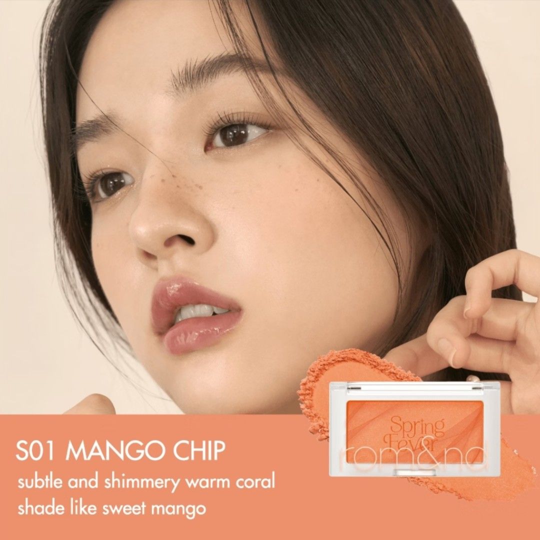 Romand Better Than Cheek Blush makeup rom&nd (Category: Makeup) located in Quezon City. Submitted by rosepam (Listing ID 1470969225, Image 2). Description: Romand Better Than Cheek 3.4g Shade: S01 mango chip Exp 2027/04/25 2 PCs available - 120/each .. FIX PRICE NEW, SEALED Authentic/original (from Official Store) Rfs: too many (di magagamit lahat).