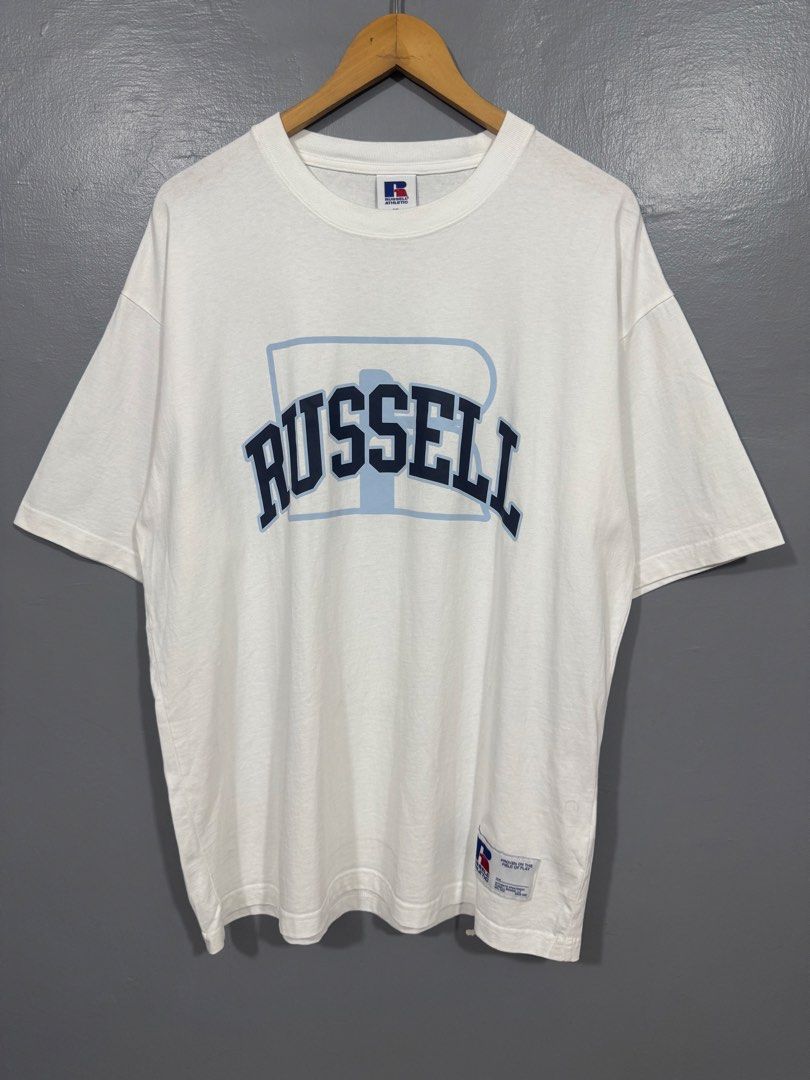 Russell Athletic - Spellout Shirt (Category: Tshirts & Polo Shirts ) located in Manila. Submitted by sophisticatedgoons (Listing ID 1471046505, Image 2). Description: Russell Athletic Spellout Shirt Size: XL Dimes: 24 x 30 Very good condition No issue.