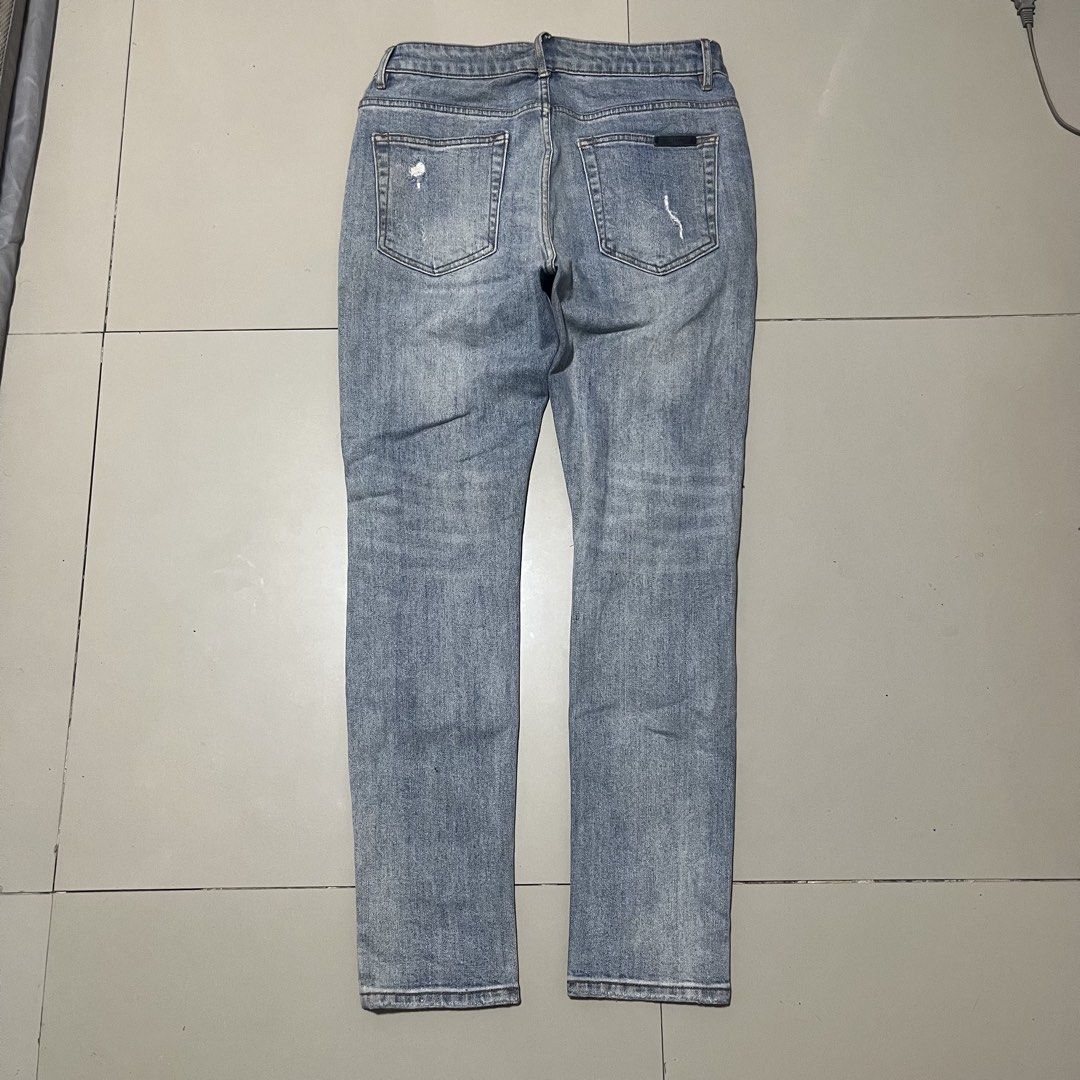 SAINT LAURENT PARIS DISTRESS JEANS (Category: Jeans) located in Manila. Submitted by balanse (Listing ID 1470998340, Image 2). Description: SIZE: 33 ON TAG DIMES: 33-34W x 41L EXCELLENT CONDITION. 9.9 HONEST COLOR RATE. NONE ANY ISSUE..