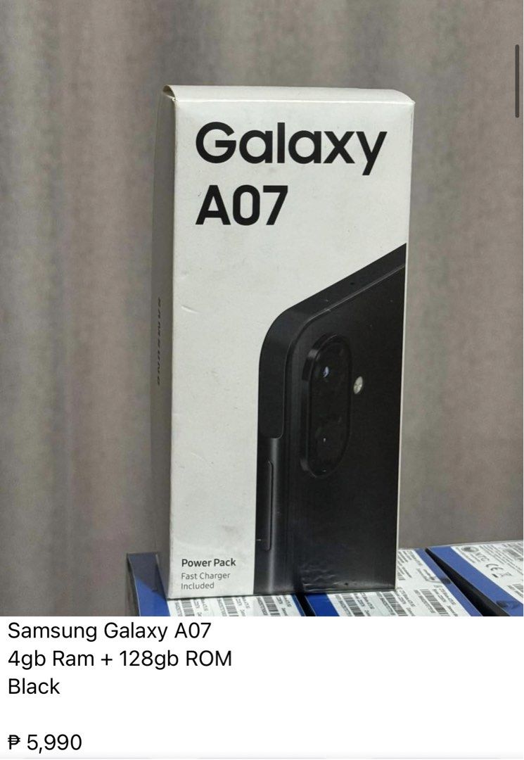 SAMSUNG A07 (Category: Samsung) located in Baguio. Submitted by heath2600 (Listing ID 1471046328, Image 1). Description: 4GB RAM + 128GB ROM.