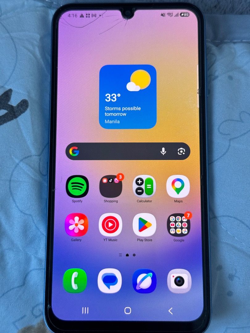 Samsung Galaxy A25 5G (Category: Samsung) located in Taytay. Submitted by calmrabbit_b78b3f (Listing ID 1471012273, Image 3). Description: - with charging cable and adapter - gamit lang pang hotspot - good condition - screen protector lang yung may basag - not network locked - no history of repair.