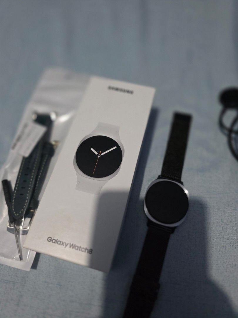 Samsung Galaxy Watch8 (Category: Wearables & Smart Watches) located in Rizal. Submitted by mintcookieph (Listing ID 1471075366, Image 2). Description: Samsung Galaxy Watch8 original mint condition with free 2 straps RFS: need funds delivery: LBC (SF shouldered by buyer) meet up: within San Mateo and Montalban Rizal of SM Fairview only.