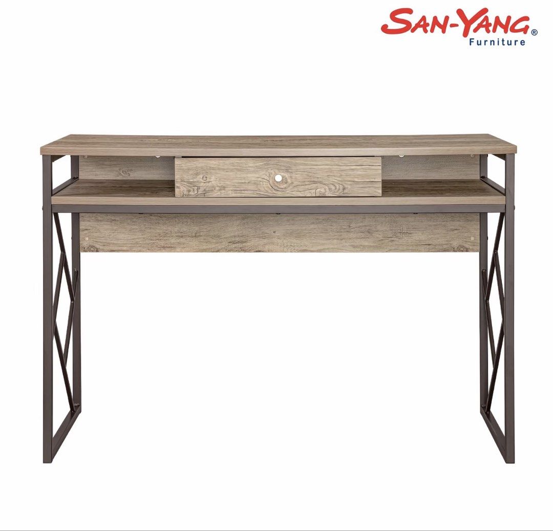 San yang computer table (Category: Tables & Sets) located in Makati City. Submitted by senyoritascloset (Listing ID 1471076170, Image 1). Description: RUSH!!!! Size: 110x 48x 76 cm (LWH) Sf shouldered by buyer rfs: moving out .