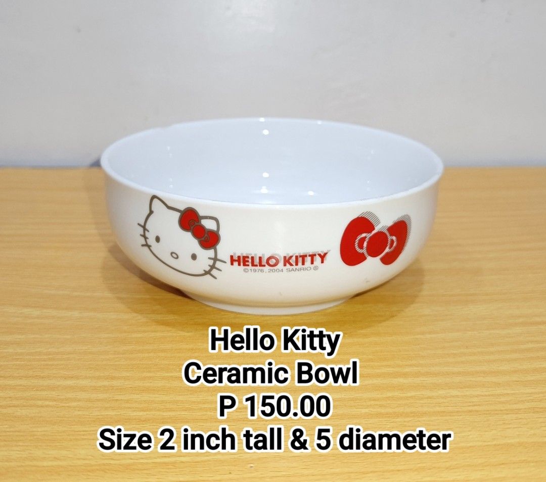 Sanrio Hello Kitty Ceramic Bowl (Category: Other Kitchenware & Tableware) located in Binan City. Submitted by mayjhe (Listing ID 1470961608, Image 1). Description: 💛 For Sale 💛 🌸 Sanrio Hello Kitty 🍀 Ceramic Bowl 📍 Condition: Good 💰 Price is ₱ 150.00 👉 Other details posted 🇵🇭 Location Biñan Laguna 🛵 Courier J& T and Lalamove 📋 Shipping by schedule 📍 NO COD & COP 📌 All items are carefully packed and labeled with Fragile stickers for b