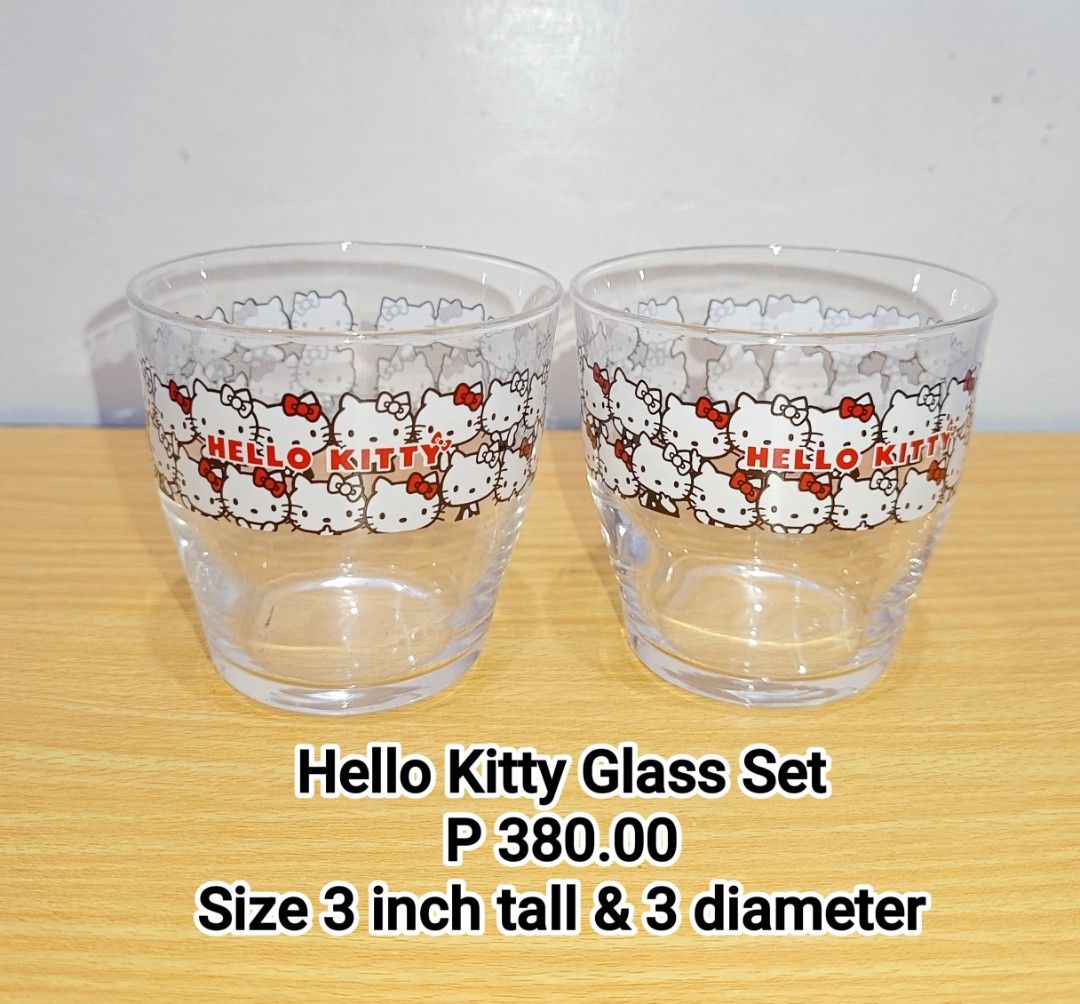 Sanrio Hello Kitty Glass Set (Category: Other Kitchenware & Tableware) located in Binan City. Submitted by mayjhe (Listing ID 1470961998, Image 1). Description: 💛 For Sale 💛 🌸 Sanrio Hello Kitty 🍀 Glass Set 📍 Condition: Good 💰 Price is ₱ 380.00 👉 Other details posted 🇵🇭 Location Biñan Laguna 🛵 Courier J& T and Lalamove 📋 Shipping by schedule 📍 NO COD & COP 📌 All items are carefully packed and labeled with Fragile stickers for breakab