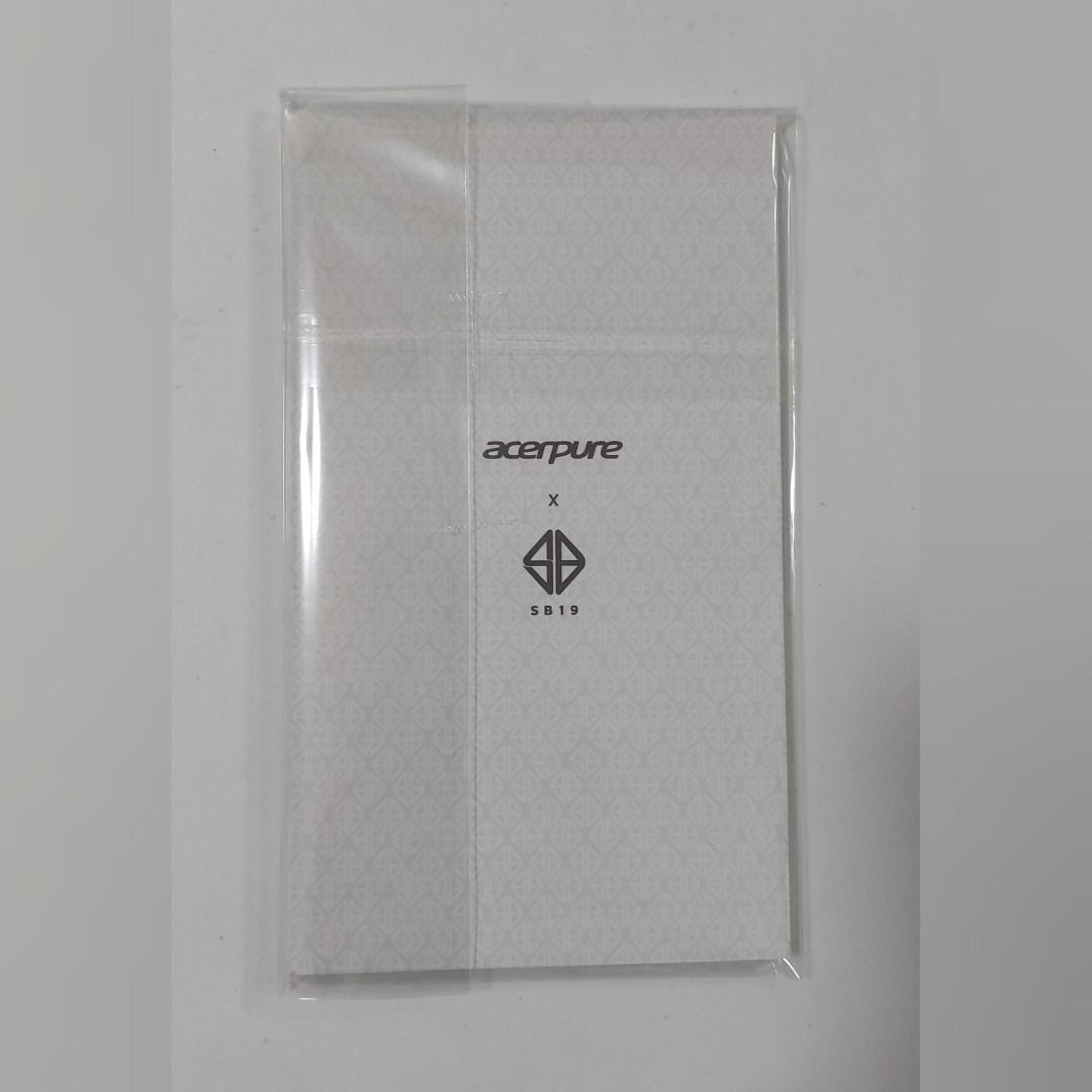 SB19 x Acerpure Official Notepad (Category: K-Wave Merchandise) located in Pasig City. Submitted by keithra (Listing ID 1470934521, Image 2). Description: - Official Acerpure x SB19 collaboration merchandise - Complete set featuring portraits of all 5 members on the front - Branded back design with Acerpure and SB19 logos - Clean, mint, and undamaged condition Meetup: Choice Market Ortigas Delivery: Grab or Lalamove arranged by the buyer..