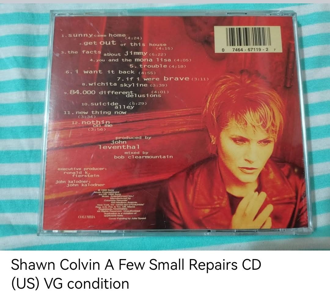 Shawn Colvin A Few Small Repairs CD (unsealed) (Category: CDs & DVDs) located in Dangcagan. Submitted by cd_haven5 (Listing ID 1470999978, Image 2). Description: #FORSALE #FORSALE #FORSALE #Authentic #Legit #Original We only sell original items. All items posted are on hand. Please message me for availability of the item/s because the items are also posted on my other online stores. All items are imported unless stated PH. We also accept Pre-orde