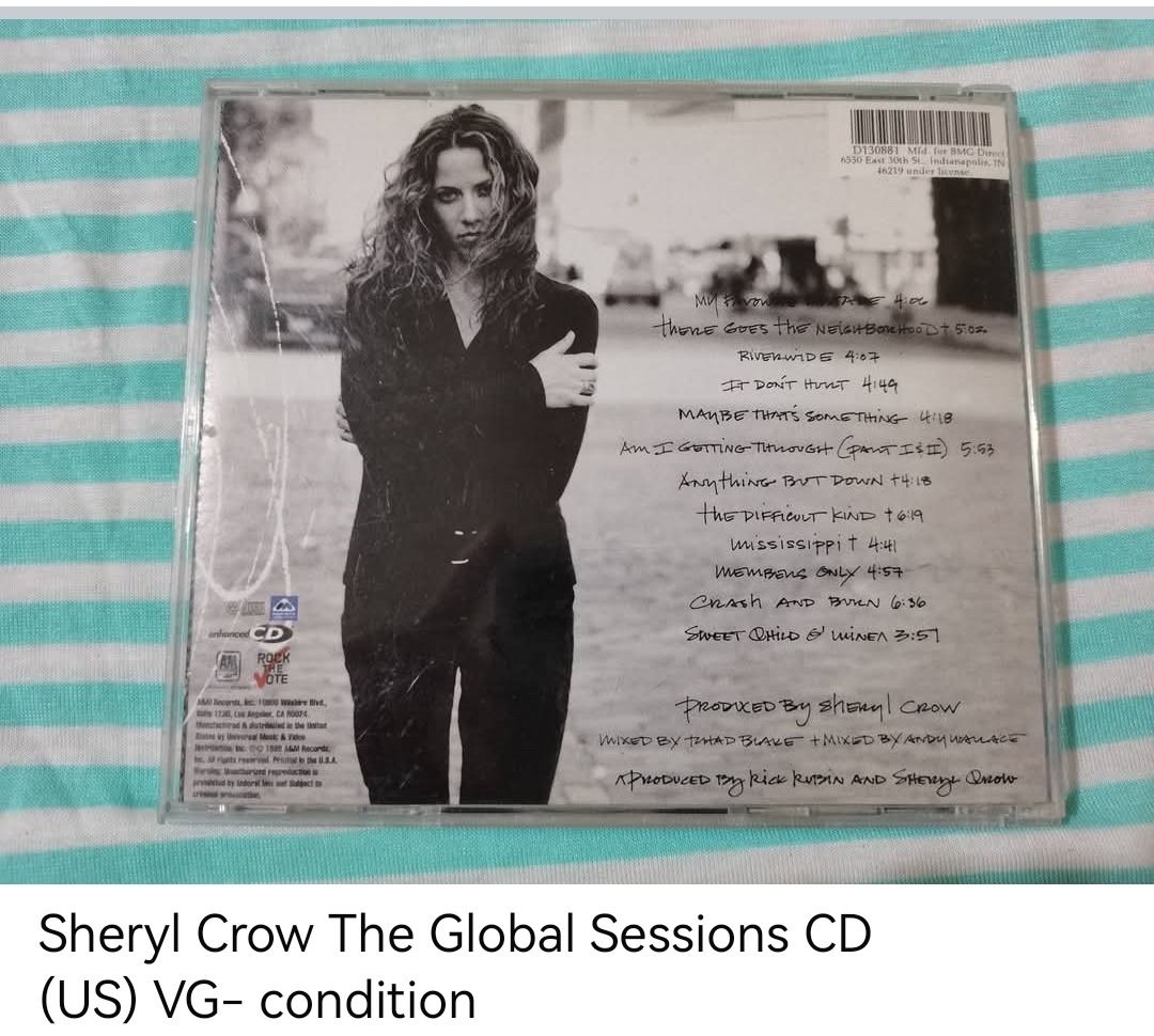 Sheryl Crow The Global Sessions CD (unsealed) (Category: CDs & DVDs) located in Dangcagan. Submitted by cd_haven5 (Listing ID 1470992772, Image 2). Description: #FORSALE #FORSALE #FORSALE #Authentic #Legit #Original We only sell original items. All items posted are on hand. Please message me for availability of the item/s because the items are also posted on my other online stores. All items are imported unless stated PH. We also accept Pre-order