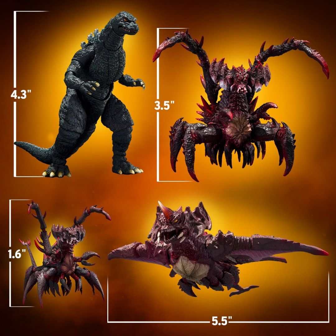 s.h.monsterarts Godzilla Jr. & Destoroyah Evolution Set (Category: Figurines & Statues) located in Manila. Submitted by mauchan00000303 (Listing ID 1470998127, Image 3). Description: - Authentic Bandai Tamashii Nations Web Shop release - Brand new and unopened in original box - Includes Godzilla Jr., aggregate form Destoroyah, and flying form Destoroyah - Highly detailed sculpts and premium paint application - Fully poseable figures for dynamic d