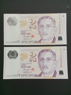 Singapore $2 Portrait Series Polymer Banknotes 2 Run AA, Toys ...