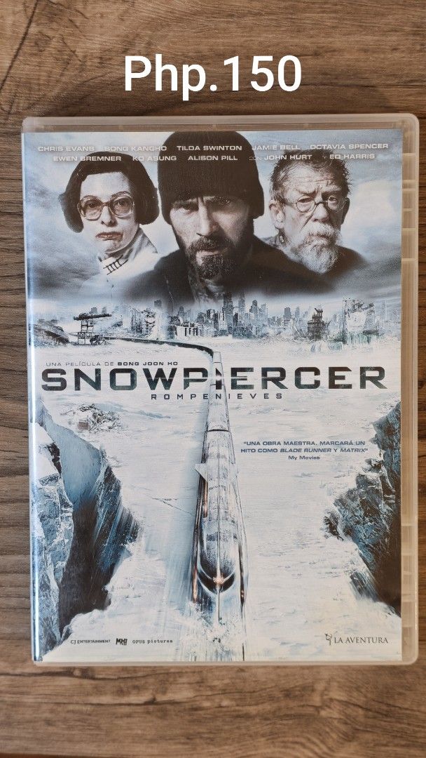 Snowpiercer DVD (Category: CDs & DVDs) located in Cabuyao City. Submitted by stchristian (Listing ID 1471115407, Image 1). Description: Snowpiercer DVD Director: Bong Joon Ho Cast: Chris Evans, Tilda Swinton, John Hurt Genre: Sci-Fi / Thriller Plot: Humanity's last remnants survive aboard a perpetual-motion train traversing a frozen wasteland..