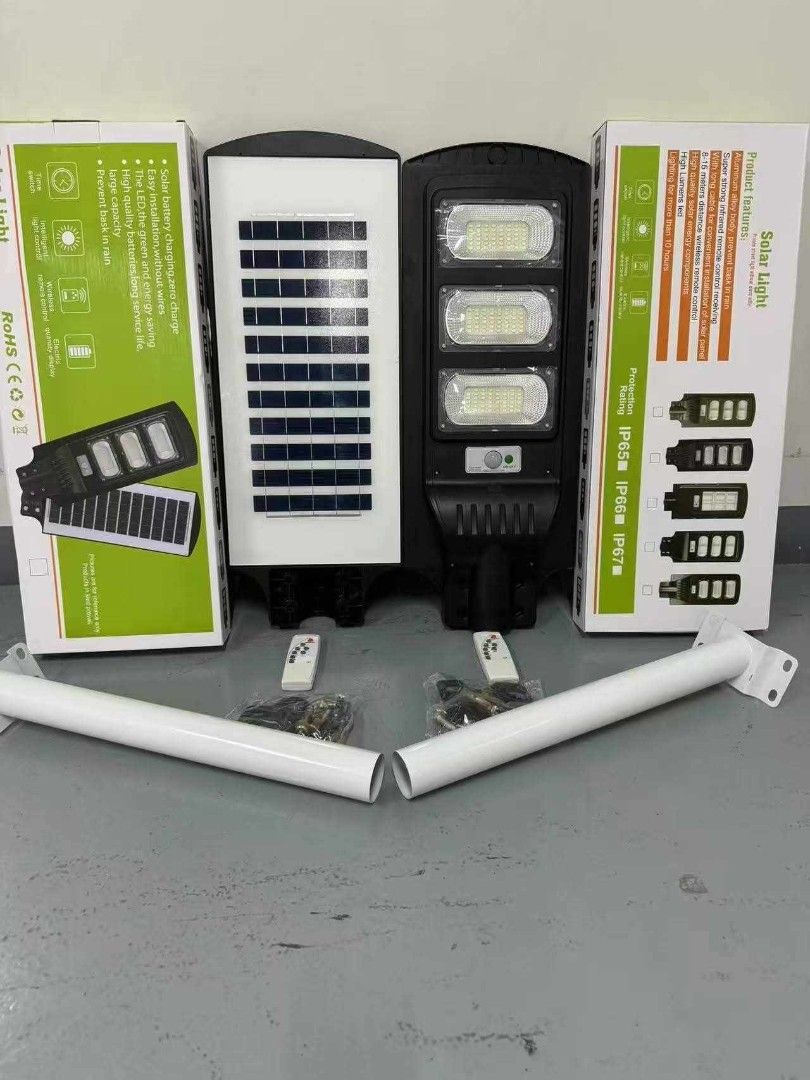 Solar Light LED Outdoor Flood Light Remote Control (Category: Lighting) located in Manila. Submitted by ericklee23 (Listing ID 1470996439, Image 1). Description: - Complete Set: LED light with built-in solar panel, mounting bracket poles, remote control, and installation hardware included (with original boxes). - Weatherproof: IP65 waterproof rating, built with a durable aluminum alloy body for outdoor use. - Eco-Friendly & Free: 100% solar-power