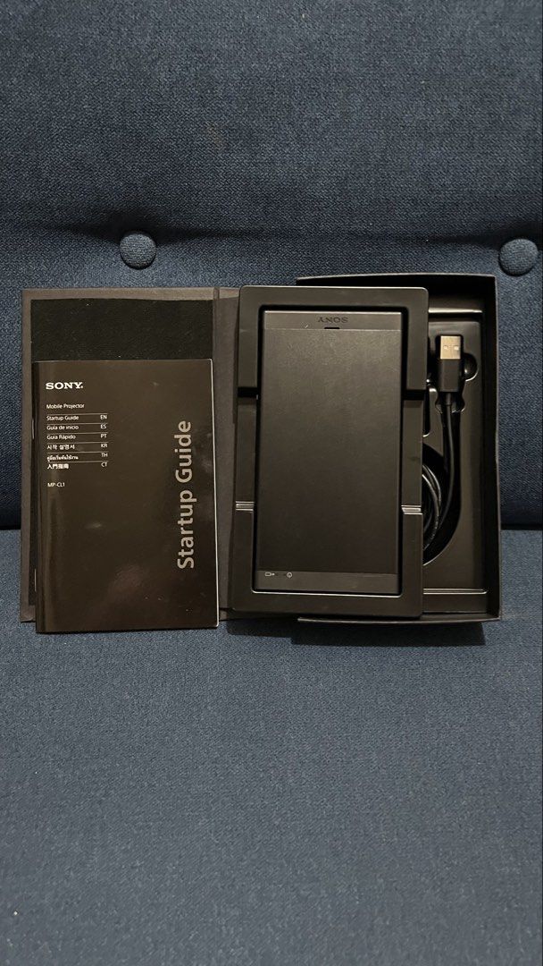 Sony MP-CL1 Mobile Projector HD Laser (Category: Projectors) located in Bay. Submitted by ronellie (Listing ID 1471096786, Image 3). Description: - Brand: Sony MP-CL1 Mobile Projector in original box - Resolution: HD laser projection with 1920x720 resolution - Battery: Built-in 3400mAh battery (approx. 120 mins continuous projection) - Connectivity: Wi-Fi, HDMI, or MHL - Design: Super compact size, fits easily in a bag - Inclusions: Startup guide