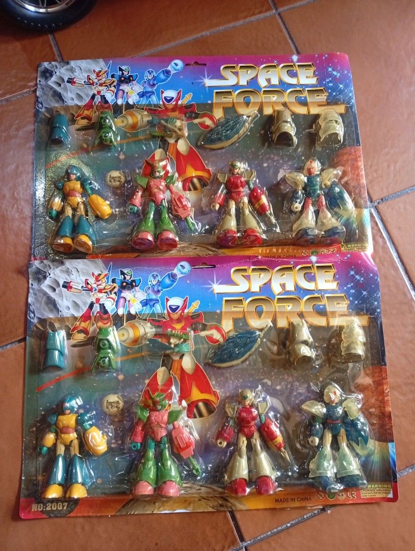 Space Force Action Figures Bootleg Mega Man / Rockman Toys (Category: Action & Battle Toys) located in San Mateo. Submitted by waynetek14 (Listing ID 1470986097, Image 1). Description: megaman / rockman vintage K.O bootleg toy. selling for 2k each set or offer :) .