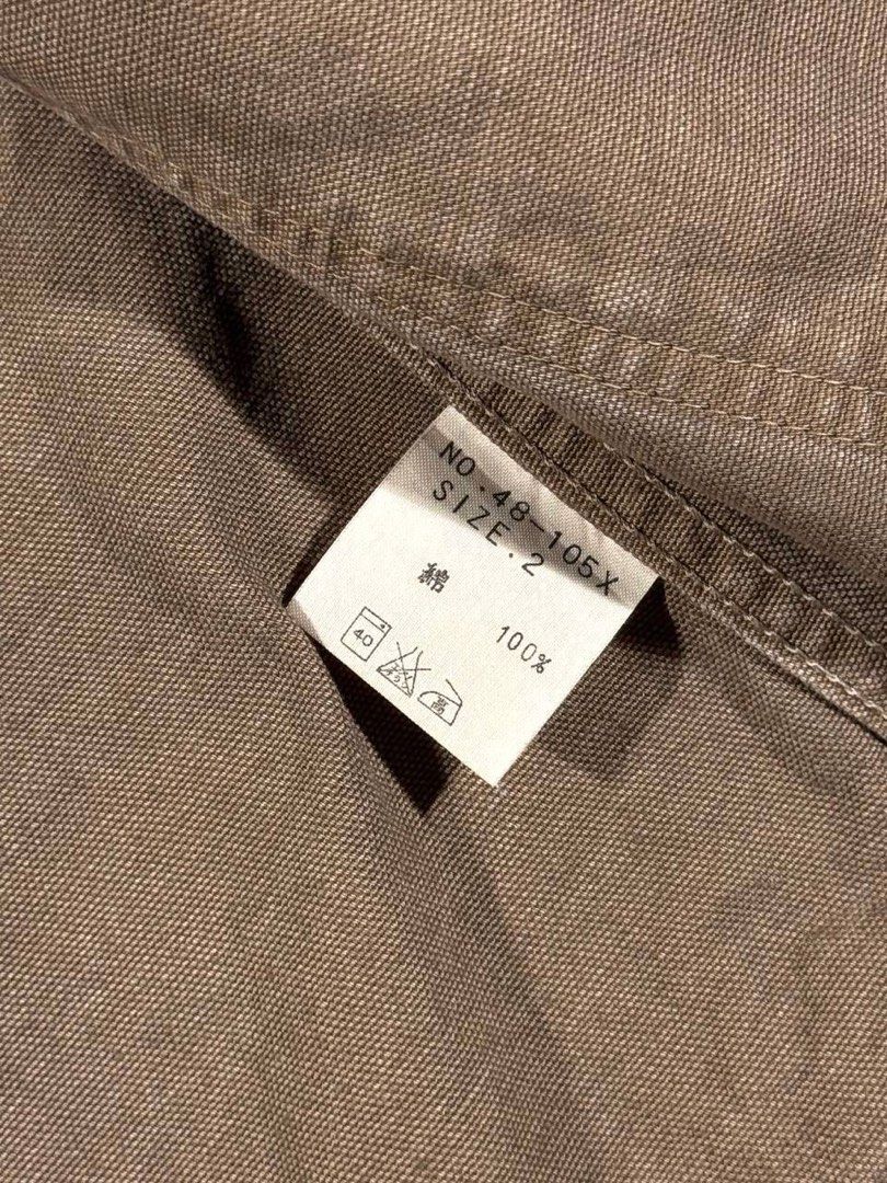 Spell bound 48-105X Canvas Chore Jacket (Category: Coats, Jackets and Outerwear) located in Zamboanga. Submitted by zhifay (Listing ID 1471057911, Image 3). Description: Spell bound 48-105X Canvas Chore Jacket Features heavy duck canvas fabric, multi-pocket workwear design, and contrasting buttons. Made in Japan. Measurement (inches): Tag Size: 2 Pit to Pit: 21" Length: 28" Condition: 9/10 Excellent Condition, no holes. ₱1,980.