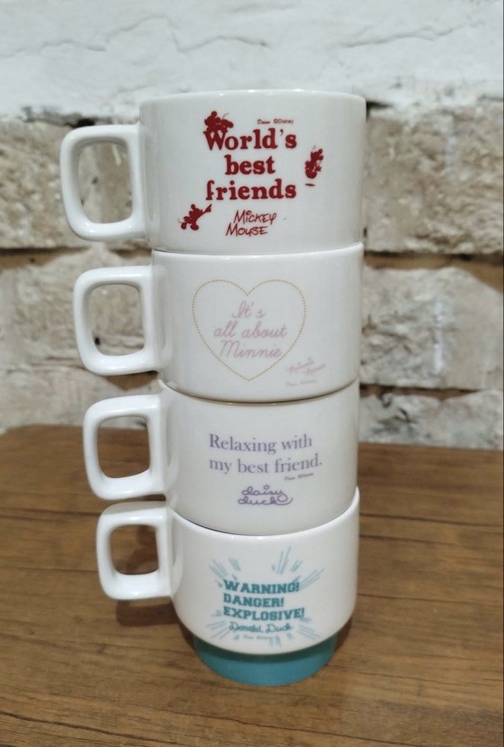 stackable ceramic Disney character mugs originally sold at Daiso. (Category: Coffee & Tea Tableware) located in San Fernando. Submitted by dntjapansurpluselyu (Listing ID 1471083460, Image 2). Description: .