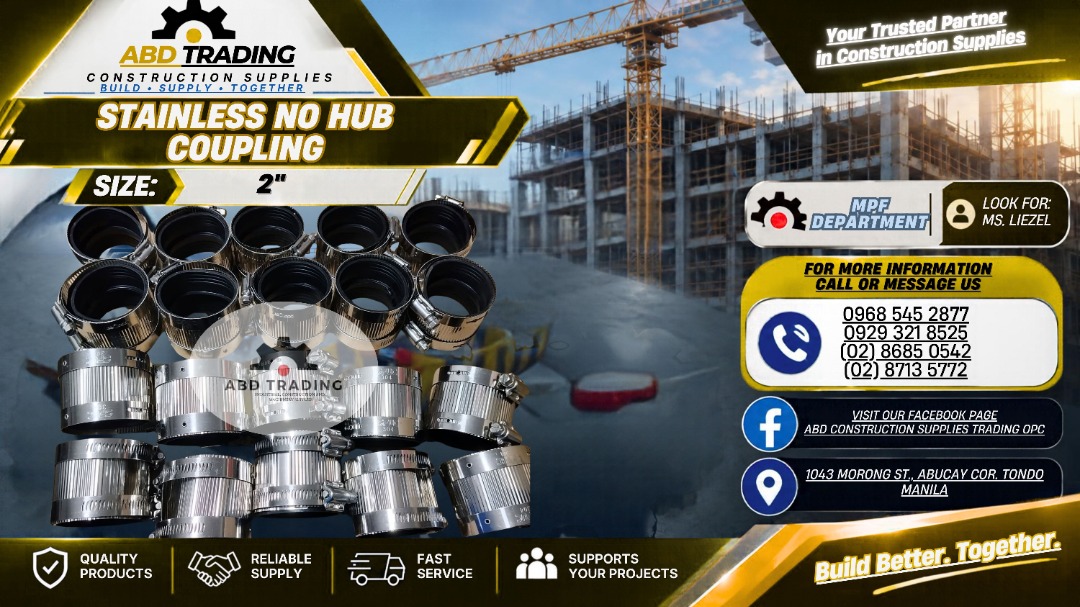 STAINLESS NO HUB COUPLING, Commercial & Industrial, Construction Tools ...