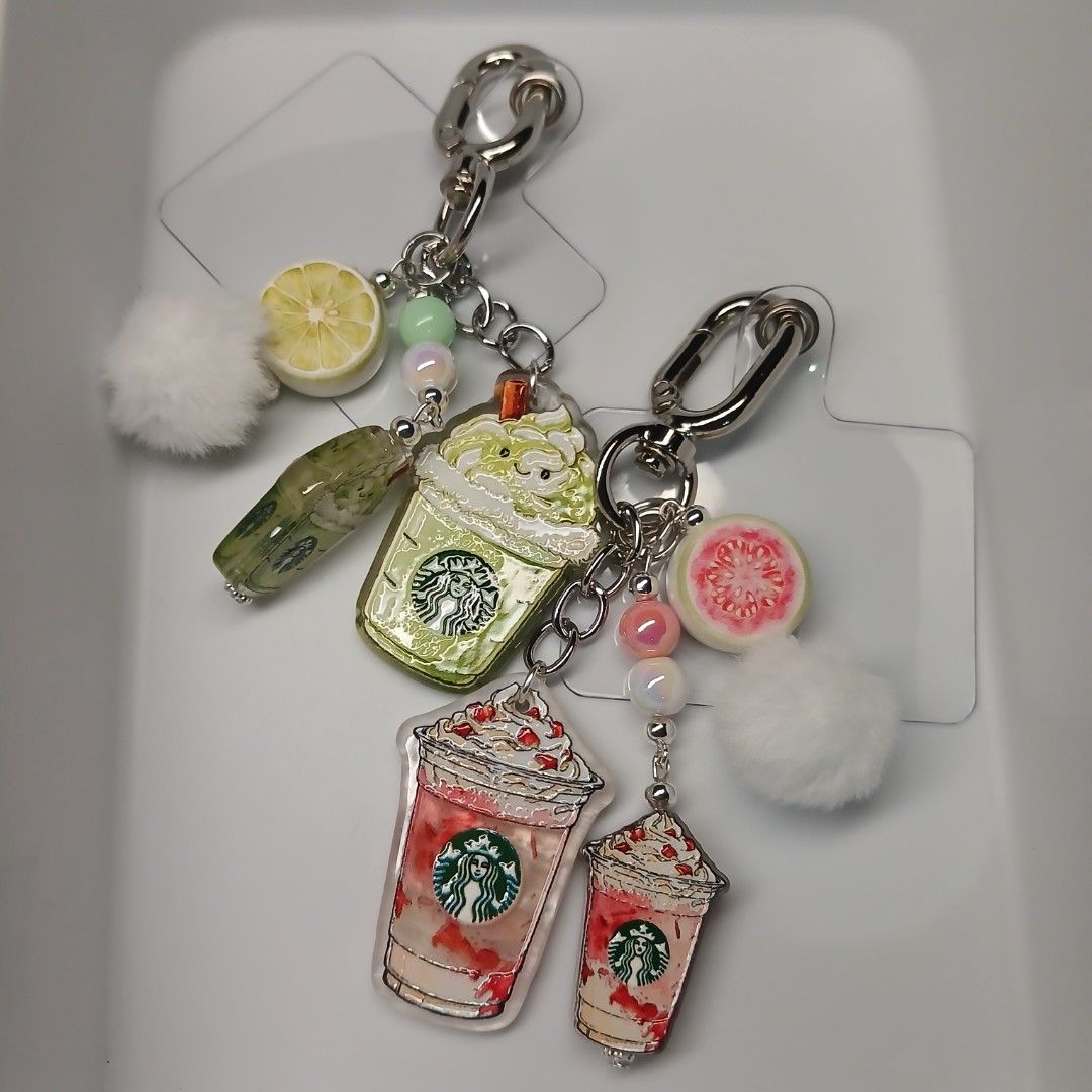 Starbucks Matcha Keychain Bag/Phone Charm (Category: Character Goods) located in Mandaluyong City. Submitted by carmelaelizalde (Listing ID 1471095893, Image 2). Description: Perfect for Christmas gift 190.00 each 360.00 bundle for the matcha & strawberry keychains.