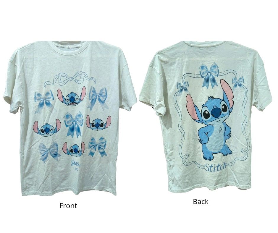 Stitch Ribbon T-shirt - Small (Category: Shirts) located in Mariveles. Submitted by hl.reyrfinds (Listing ID 1471118679, Image 1). Description: Stitch Ribbon T-shirt - Small W19, L24 in Payment first. MOD: JnT.