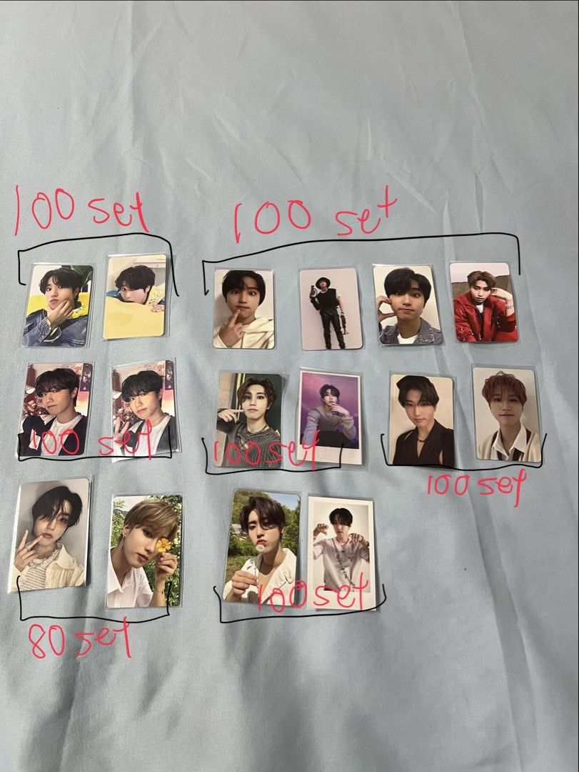 Stray kids photo cards (Category: Raw Singles) located in Manila. Submitted by happyaubsbee_ (Listing ID 1471071898, Image 2). Description: Message me if you want to buy a specific set Will package well Reason for selling: in need of funds and quitting 6k for all Loc: QC Buyer pays for sf .