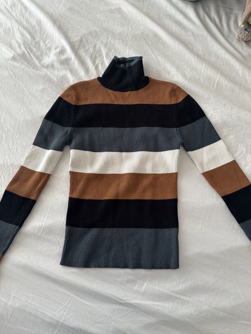 zara striped turtleneck long sleeve (Category: Longsleeves) located in Quezon City. Submitted by 49diam (Listing ID 1470953607, Image 1). Description: never used sf shouldered by buyer.