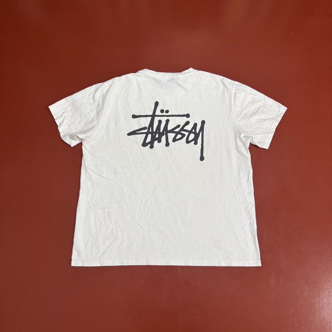 STUSSY TEE (Category: Formal Shirts) located in Pasig City. Submitted by buzzthrifty (Listing ID 1471003253, Image 1). Description: SIZE L-XL 23x27 NEEDS WASH ONLY NO SIDE STICHINGS.