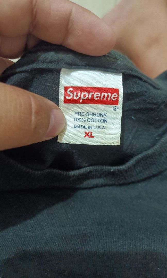 Supreme futura logo tee (Category: Activewear) located in Davao. Submitted by 3stagethrifter (Listing ID 1471077388, Image 2). Description: Supreme t shirt futura logo tee dimension: size XL on tag 24w x 30H issues crack print. color rate 9/10.
