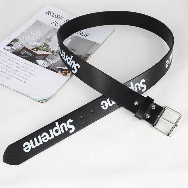 Supreme Logo Leather Belt - Multiple Colours (Category: Belts) located in Manila. Submitted by yvl.mnl (Listing ID 1470971017, Image 2). Description: SUPR*ME BELT ALL COLORWAYS AVAILABLE CAN DO MEETS AND JNT @yvl.mnl on IG.