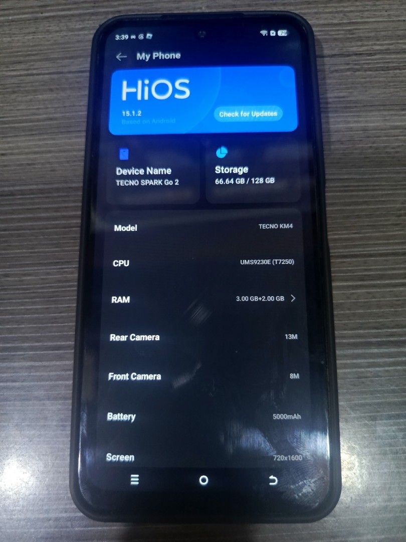 Techno g2 (Category: Android Others) located in Mandaluyong City. Submitted by krislaurence558 (Listing ID 1471023866, Image 3). Description: Tecno G2 128gb good for gaming and daily use.