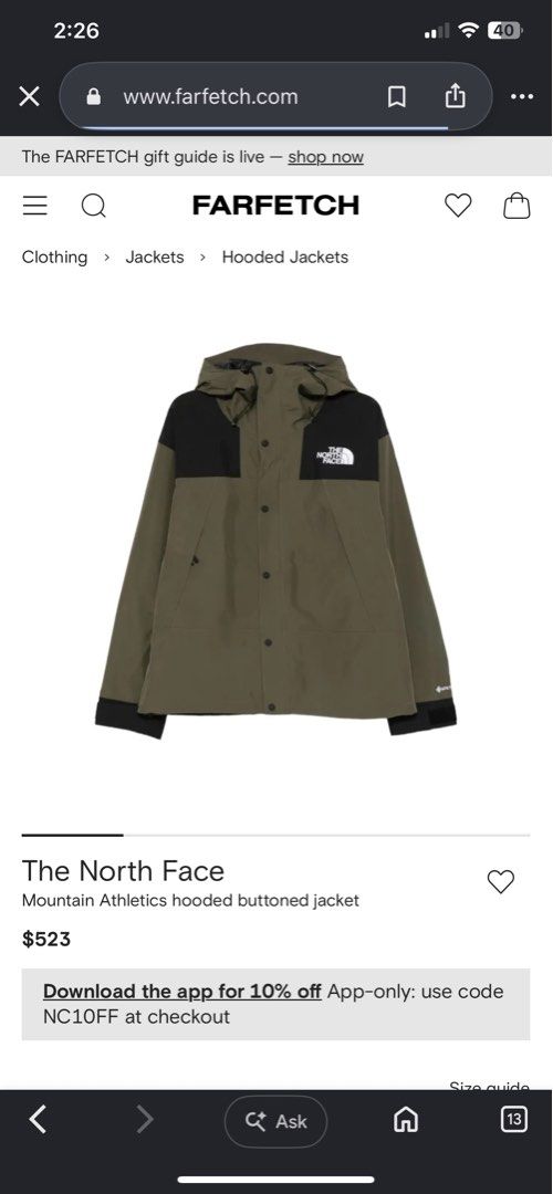 The North Face Mountain Jacket GTX (Category: Activewear) located in Manila. Submitted by bibiies2.0xghettothrift (Listing ID 1470987643, Image 3). Description: Mine 1650 Details W26 L28 Large to XL loc. baclaran parañaque.
