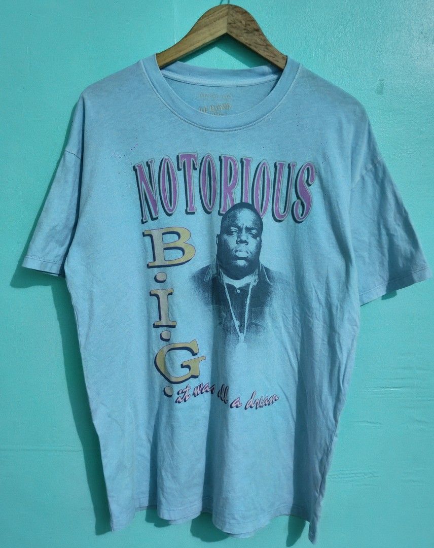 The Notorious B.I.G. (American Eagle) (Category: Tshirts & Polo Shirts ) located in Taguig. Submitted by thriftedminds (Listing ID 1470977116, Image 1). Description: Item: The Notorious B.I.G. (It was all a dream)🔥 ‎Size: OPT American Eagle (AE Band Tee) (XS/S) ‎Width: 21 ‎Length: 28.5 ‎Condition: Excellent ‎Issue: Tiny pinhole on neckline for hangtags DM to purchase 📩.