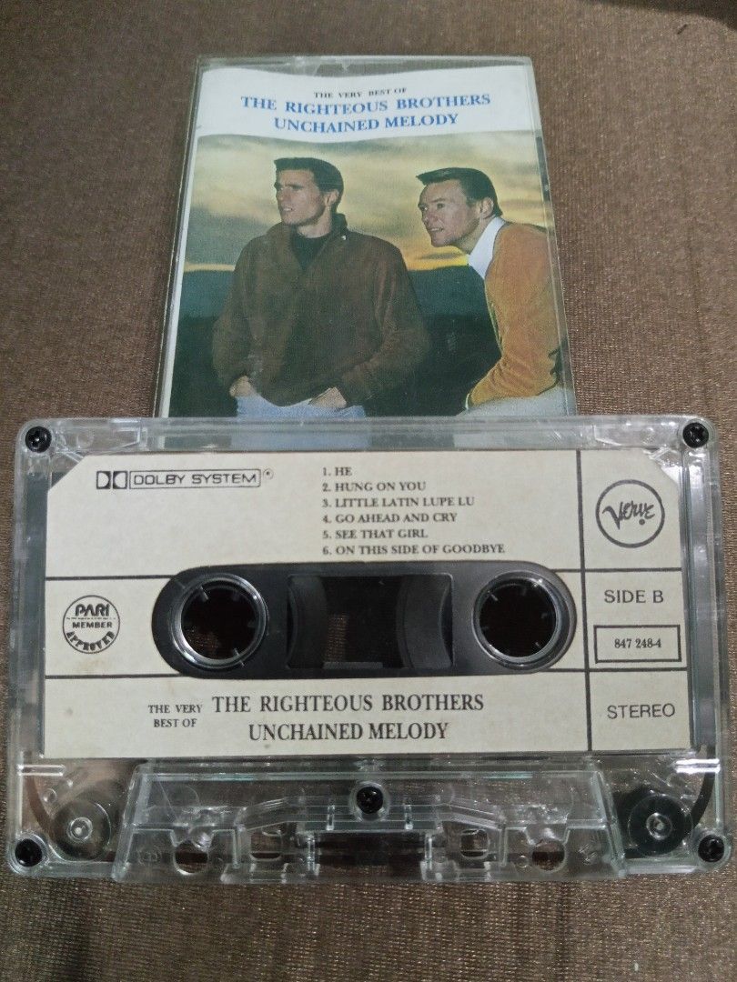 The righteous Brothers cassette tape (Category: CDs & DVDs) located in Davao. Submitted by mattlianpogi (Listing ID 1470993882, Image 2). Description: classic songs , including Thier hits song unchained Melody, very seldom and rare master piece 💎💎💎.