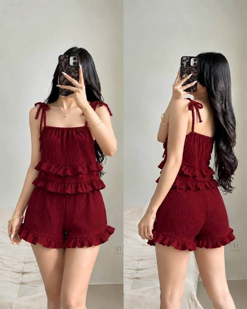 THERESE TOP AND SHORT TERNO (Category: Sets or Coordinates) located in Cainta. Submitted by agirlnamedkatkatII (Listing ID 1470981598, Image 2). Description: THERESE TOP AND SHORT TERNO P290.00 FREESIZE CAN FIT FROM SMALL FABRIC: BARK CREPE FABRIC NOTE: PLEASE PROVIDE 2ND AND 3RD COLOR OPTIONS.