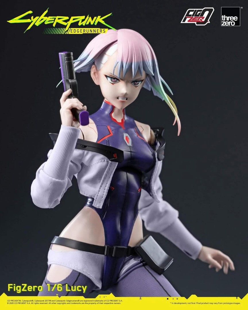 threezero FigZero 1/6 Cyberpunk Edgerunners Lucy Action Figure (Category: Figurines & Statues) located in Manila. Submitted by mauchan00000303 (Listing ID 1470995583, Image 2). Description: - Authentic threezero FigZero 1/6 scale Lucy action figure from Cyberpunk: Edgerunners - Highly articulated for dynamic posing and display - Includes multiple interchangeable faceplates and hands - Comes with iconic weapons including the monowire accessory and