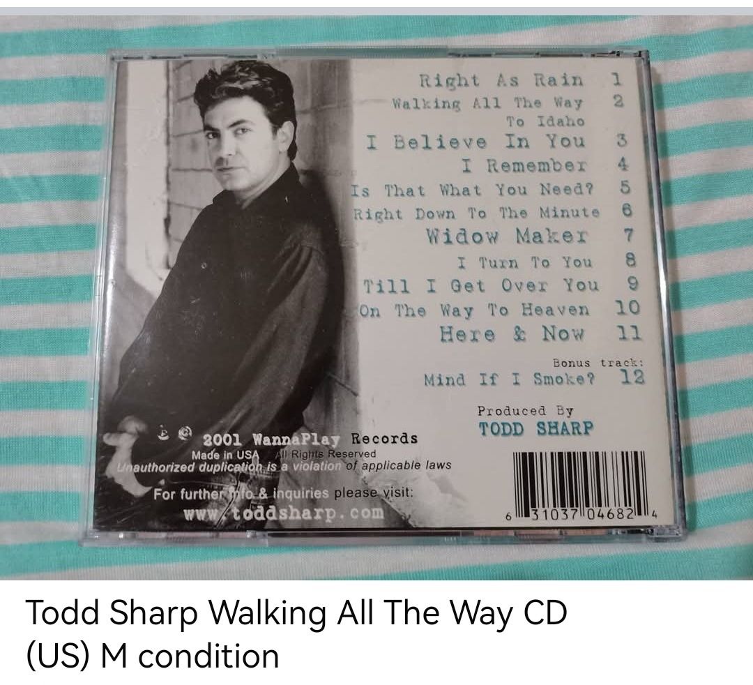 Todd Sharp Walking All The Way CD (unsealed) (Category: CDs & DVDs) located in Dangcagan. Submitted by cd_haven5 (Listing ID 1471008918, Image 2). Description: #FORSALE #FORSALE #FORSALE #Authentic #Legit #Original We only sell original items. All items posted are on hand. Please message me for availability of the item/s because the items are also posted on my other online stores. All items are imported unless stated PH. We also accept Pre-orders