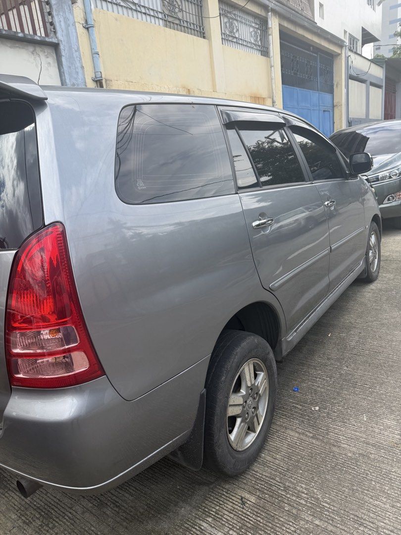 Toyota Innova (Category: Used Cars) located in Manila. Submitted by enythingting (Listing ID 1470964159, Image 3). Description: Meileage : 260,000+++ Plate # : Ends 3 Coding : Tuesday RFS: Need funds d nagagamit • Make: Toyota • Model: Innova • Year Model: 2007 • Fuel Type: Diesel • Engine Displacement: 2,500 cc • Transmission: To be specified • Color: Medium Silver Metallic • Body Type: Wagon / MPV • Seating Capacity: 8 passengers • Registration