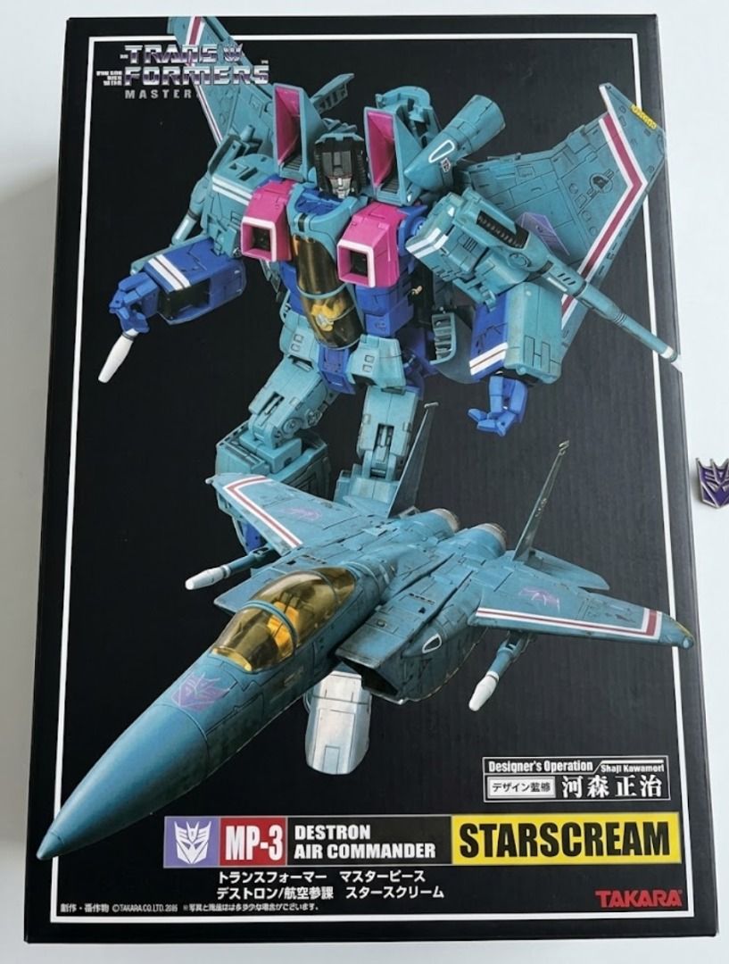 Transformers Takara Masterpiece MP-3 Starscream (Category: Figurines & Statues) located in Makati City. Submitted by gentlewind_f0e75e (Listing ID 1471112176, Image 1). Description: - Authentic Takara Masterpiece MP-3 Starscream Destron Air Commander edition - Adult collector owned;, figure in pristine condition sealed . - Converts seamlessly from highly articulated robot mode to detailed jet fighter - Features stunning box artwork with detailed 