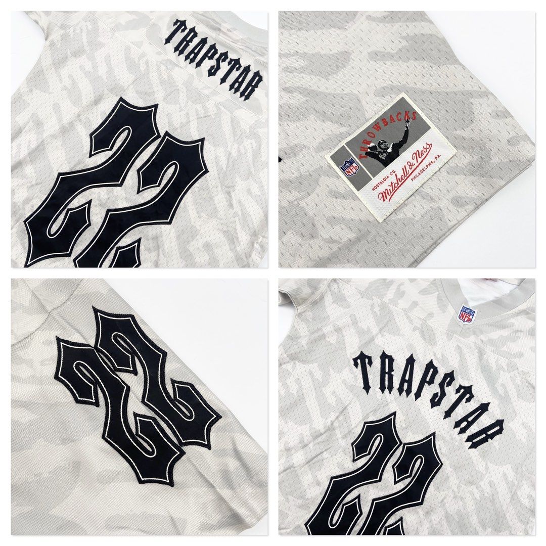 Trapstar x Mitchell & Ness (Category: Activewear) located in Manila. Submitted by draftdrops (Listing ID 1470939238, Image 3). Description: Super comfy jersey, printed design, collab and excellent condition Width :19 Length :15 Size:medium .