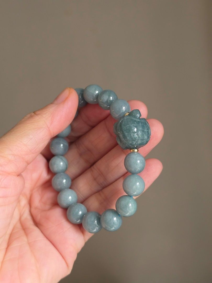 Turtle charm blue water jade bracelet (Category: Bracelets) located in Manila. Submitted by cavalierdolls (Listing ID 1470960355, Image 3). Description: Jade turtle: Symbolizes longevity, wisdom, protection, and stability in Chinese tradition..