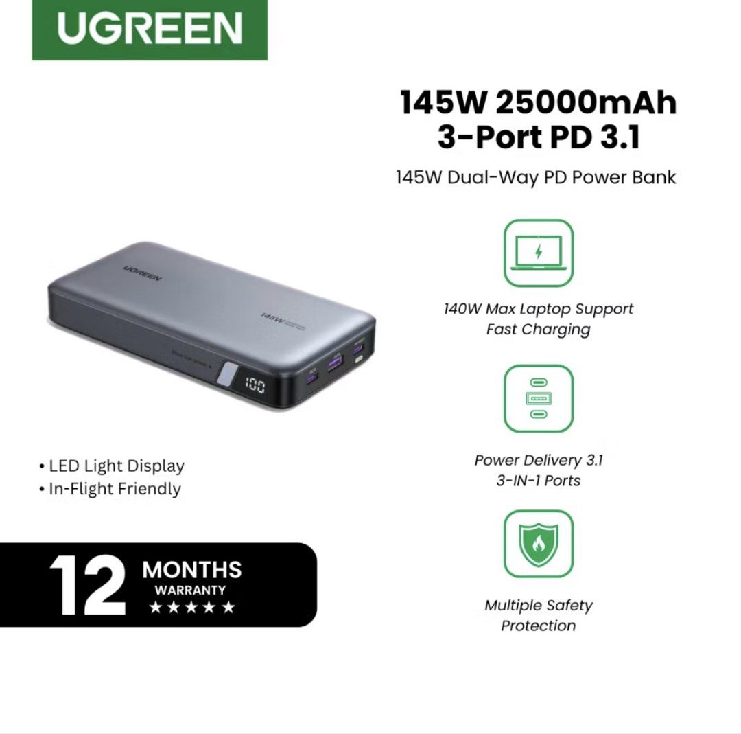 Ugreen laptop powerbank (Category: Batteries & Power Banks) located in Cavite. Submitted by paula3 (Listing ID 1470936399, Image 3). Description: .