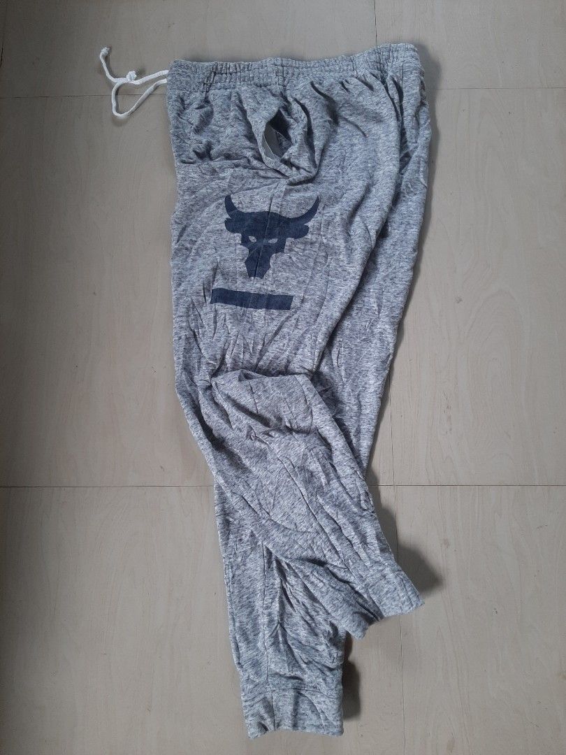 Undet armour Project Rock Terry Joggers (Category: Joggers) located in Himamaylan. Submitted by thriftsouth6108 (Listing ID 1471066024, Image 1). Description: Undet armour Project Rock Terry Joggers Size: 32-38 fit large to XL Length: 39 As new Can do shipping nationwide J&T courier.