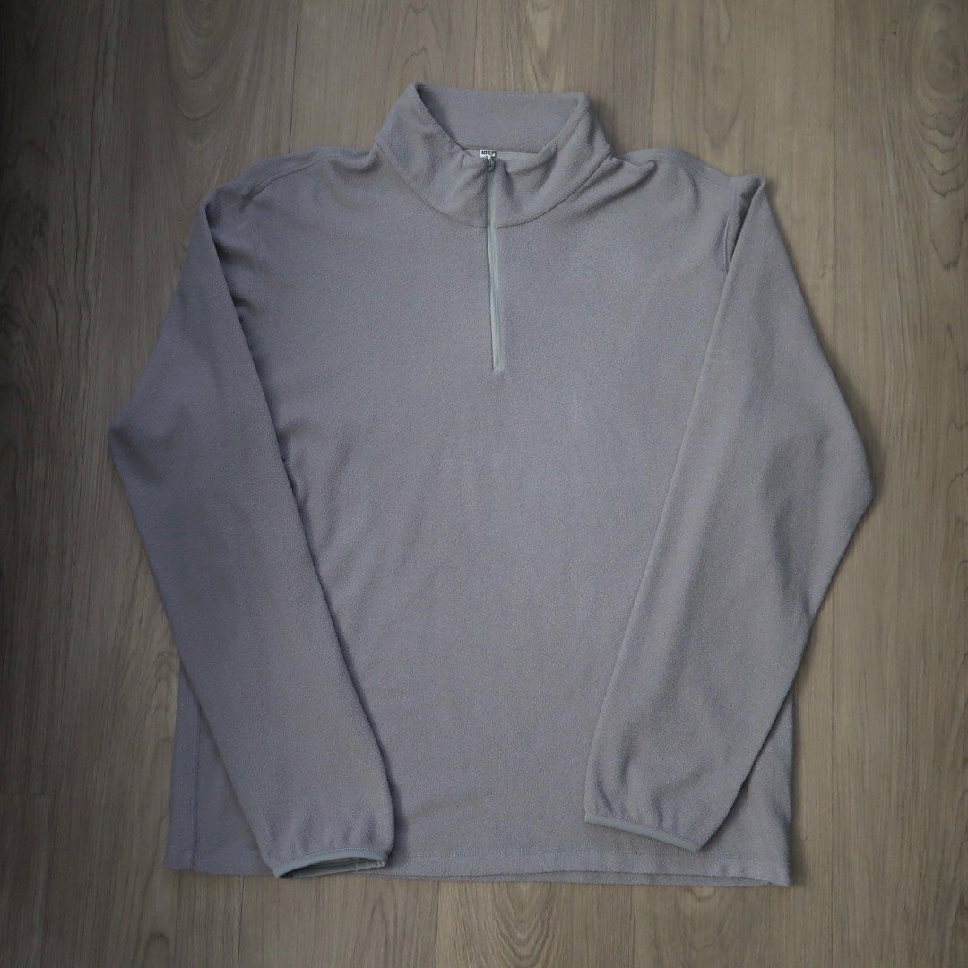 Uniqlo Quarter-Zip Fleece Pullover Grey XL (Category: Coats, Jackets and Outerwear) located in Manila. Submitted by mixi_lexi (Listing ID 1471043333, Image 1). Description: - Brand: Uniqlo - Item: Quarter-zip fleece pullover - Color: Grey - Size: XL - Origin: Made in Vietnam - Features: Soft fleece material, stand-up collar, half zipper closure - Condition: Clean, great layering piece for cold weather.