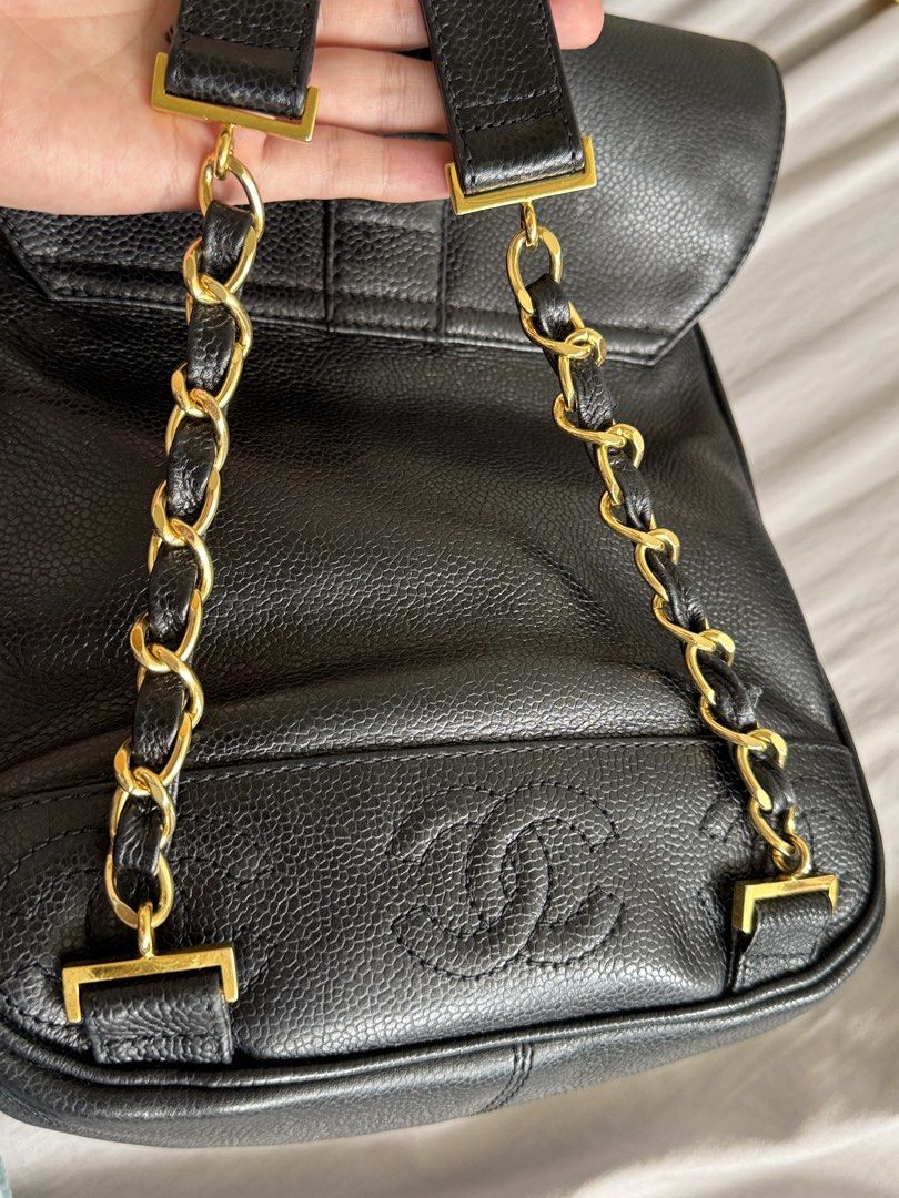 Vintage Chanel Caviar Backpack (Small in Black) (Category: Luxury Bags & Wallets) located in Quezon City. Submitted by vickyts43 (Listing ID 1470946055, Image 3). Description: Authentic vintage Chanel Caviar Backpack in Small size (black) -untouched (not recolored/no touch up) - no flaws/ in excellent vintage condition - comes with Certificate of Authenticity.