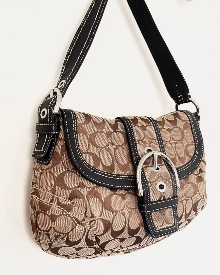 Vintage Coach Soho Shoulder Bag (Category: Luxury Bags & Wallets) located in Manila. Submitted by kdclutter (Listing ID 1471019282, Image 3). Description: Rare Vintage Canvas Coach Soho - 10297 Beige Brown Soho - Guaranteed Aunthentic - Preloved with Normal Signs of Use - No Rubs on Canvas & Leather - Excellent Overall Condition DM for more Deets! .