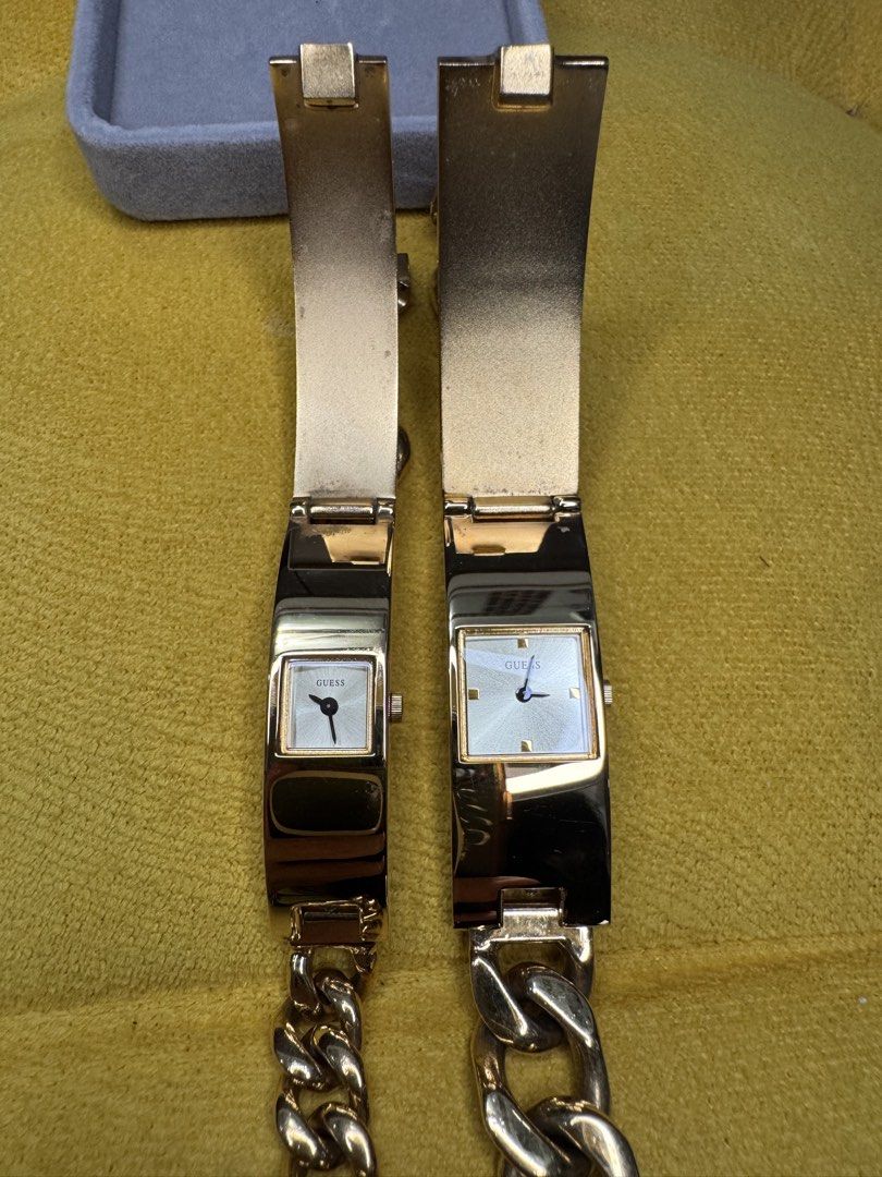 Vintage Guess Watch His & Hers (Category: Luxury Watches) located in Manila. Submitted by rnc.shop (Listing ID 1471006494, Image 1). Description: His & Hers Guess Gold-Tone Industrial Cuff Chain Bracelet Watch Pristine condition Manila pickup location .
