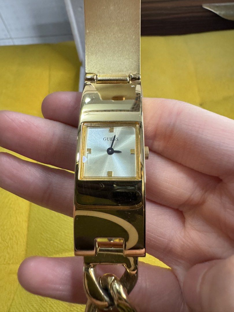 Vintage Guess Watch His & Hers (Category: Luxury Watches) located in Manila. Submitted by rnc.shop (Listing ID 1471006494, Image 3). Description: His & Hers Guess Gold-Tone Industrial Cuff Chain Bracelet Watch Pristine condition Manila pickup location .