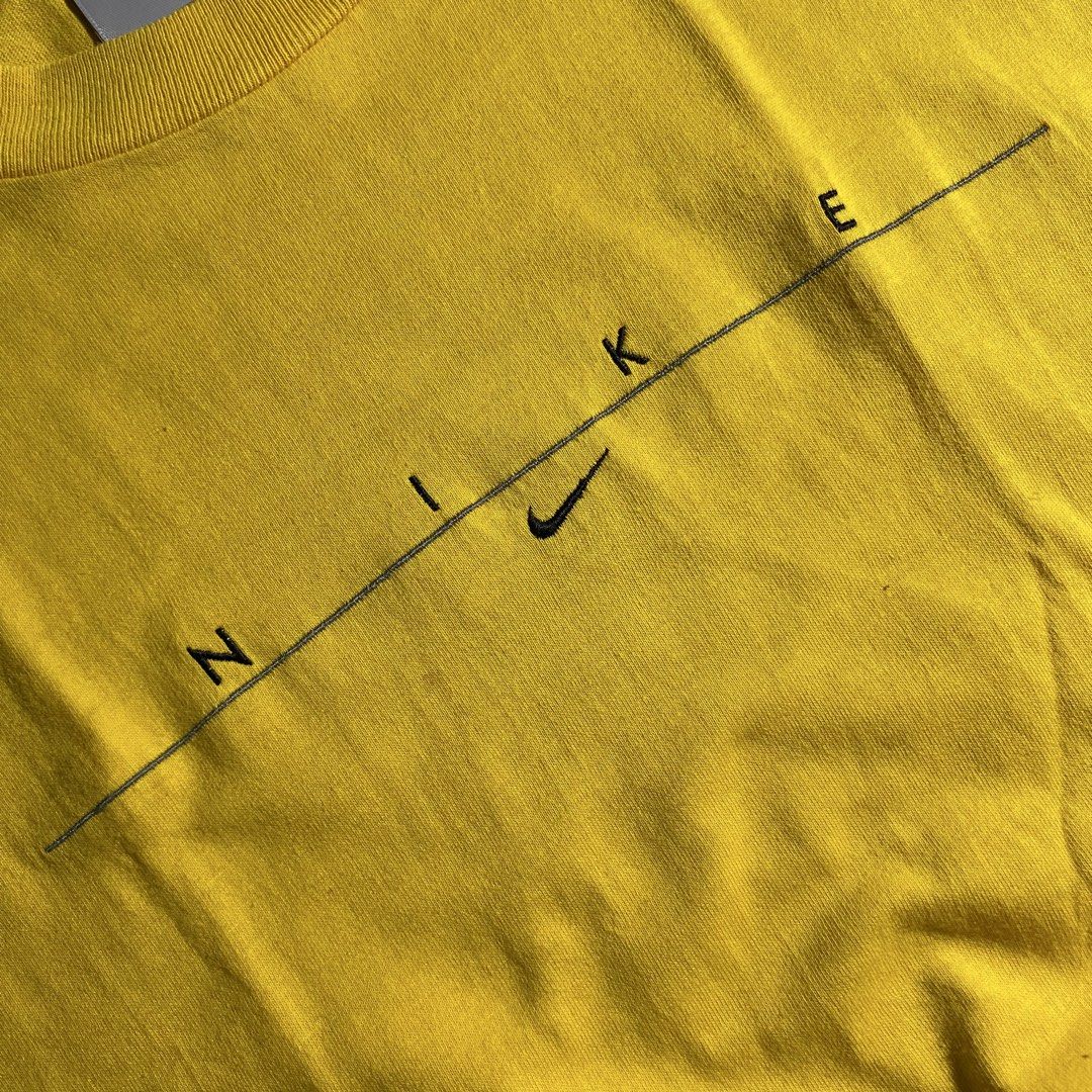 Vintage Nike Mid Script & Swoosh Shirt (Category: Tshirts & Polo Shirts ) located in Manila. Submitted by curatedvg. (Listing ID 1471067539, Image 3). Description: Vintage Nike Mid Script & Swoosh Shirt Dimensions (laid flat): Pit to Pit: 19.5” Length: 28.5” [Medium on tag] Flaws: multiple stains Color Rate: 10/10 Condition: LIGHTLY USED COLOR MAY VARY DUE TO LIGHTING! Helping a friend ❗️.