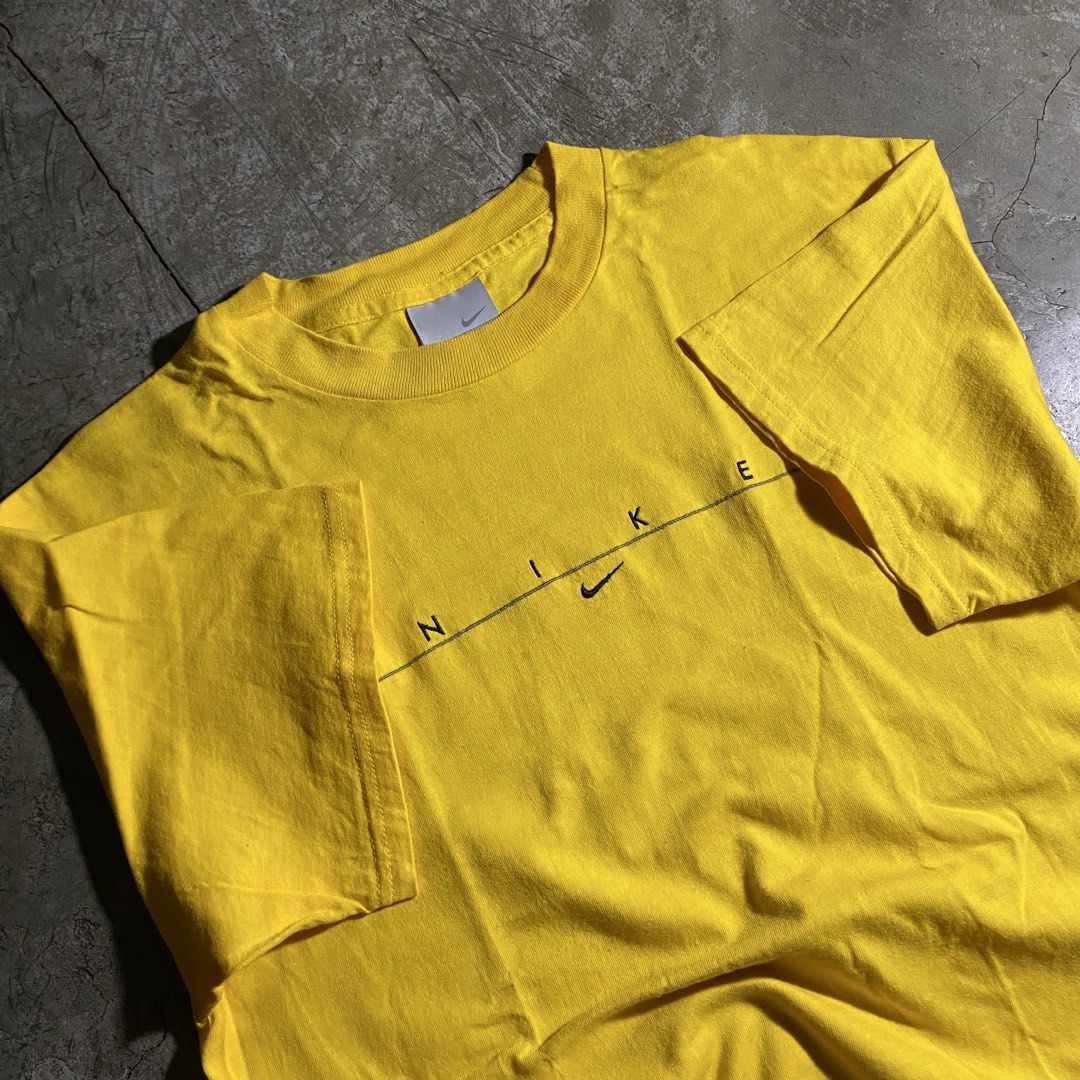 Vintage Nike Mid Script & Swoosh Shirt (Category: Tshirts & Polo Shirts ) located in Manila. Submitted by curatedvg. (Listing ID 1471067539, Image 2). Description: Vintage Nike Mid Script & Swoosh Shirt Dimensions (laid flat): Pit to Pit: 19.5” Length: 28.5” [Medium on tag] Flaws: multiple stains Color Rate: 10/10 Condition: LIGHTLY USED COLOR MAY VARY DUE TO LIGHTING! Helping a friend ❗️.